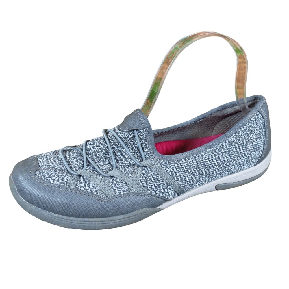 Baretraps Holeigh Womens Slip On Sneaker 8 Casual Walking Grey Textile